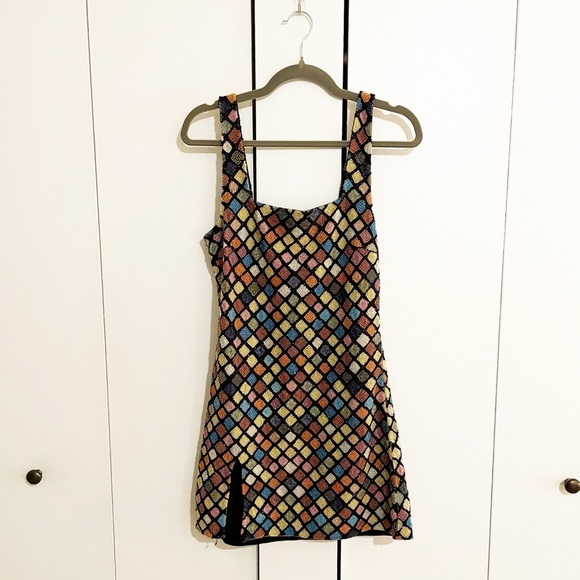 New Staud Le Sable Rainbow Beaded Embellishment Dress - Picture 4 of 9